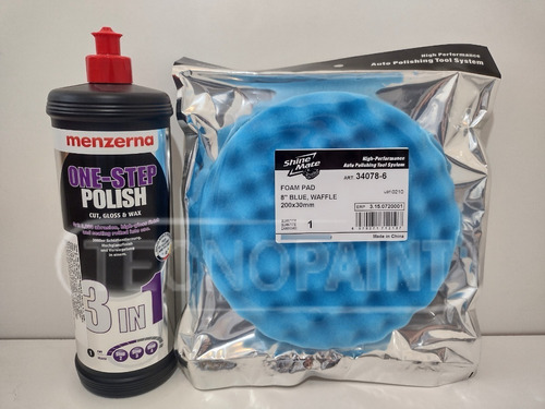 Kit Menzerna 3en1 X 1lt + Pad Foam Corte Medio Shine Mate 8 
