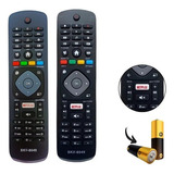 Kit 2 Controle Remoto Universal Tv Philips Netflix + Pilhas
