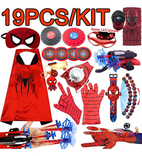 Kit 19 Capas De Superhéroe Spiderman Para Niños