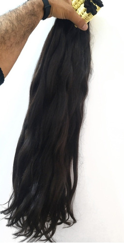 Cabelo Humano Natural Castanho 70 A 75 Cm 400gramas 