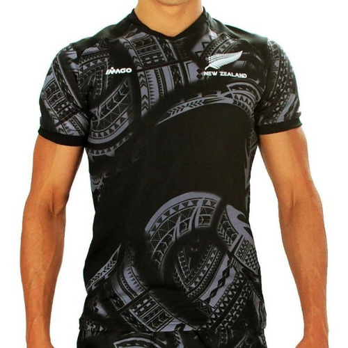 Camiseta Rugby Imago All Blacks Maori Premium Elastizada