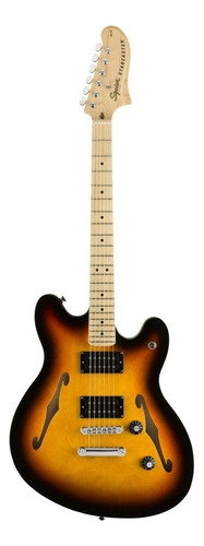 Guitarra Eléctrica Squier By Fender Affinity Series Starcaster De Arce Laminado 3-color Sunburst Poliuretano Brillante Con Diapasón De Arce