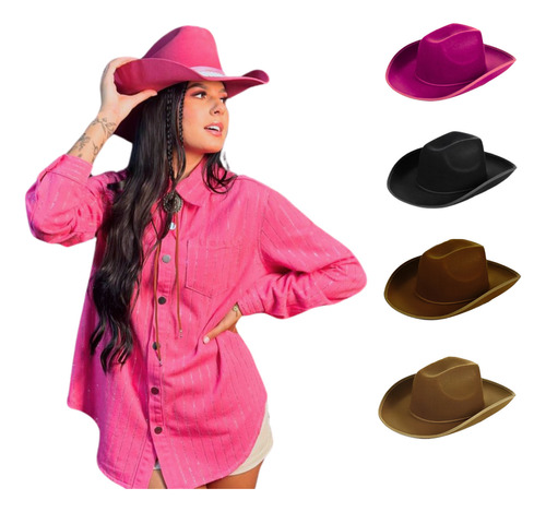 Chapéu Country Ana Castela Boiadera Rodeio Sertanejo Cowgirl