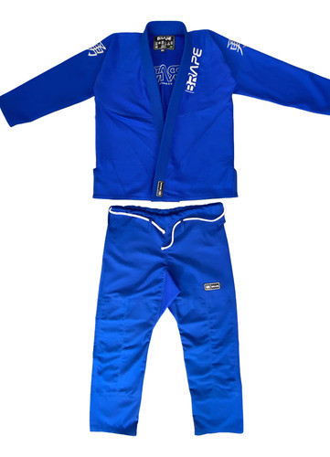 Kimono Jiu-jitsu Brape Combat - Azul Bordado Prata | Parcelamento sem juros