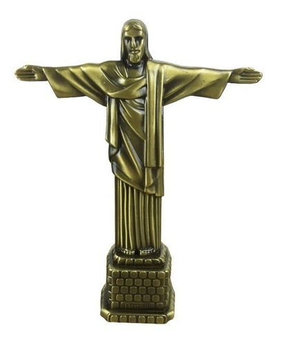 Adorno Figura El Cristo Rio De Janeiro Coleccion Metal