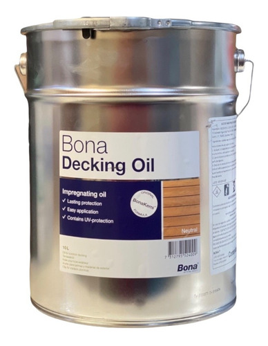 Aceite Para Deck Bona Decking Oil 10 Lts Color Neutro