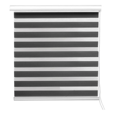 Hapemein® Persiana Enrollable Zebra 100x200 cm - Doble Capa, Control Total de Luz. Ideal para Dormitorio, Sala y Oficina. Opaca, Fácil Instalación y Moderna Gris Oscuro | MercadoLibre
