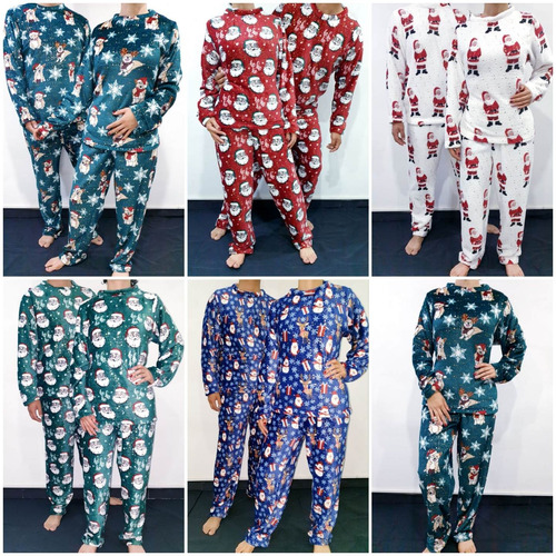Pijamas Navideñas Térmicas Para Dama, Caballero, Familia