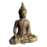Buda Gautama 33 Centímetros Dorado Figura De Yeso