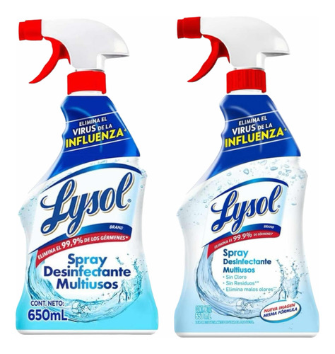 Pack 2x Lysol Spray Desinfectante Sin Cloro Elimina Virus