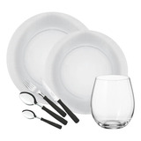 Set Vajilla Vidrio Vasos Durax Cubiertos Tramontina X 42 Pza