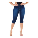 Calça Jeans Capri Azul Escuro Cintura Alta Super Promoção