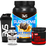 Kit Whey 3w Supreme 900g + Bcaa + Creatina 100% Pura 150g Sabor Cookies N Cream