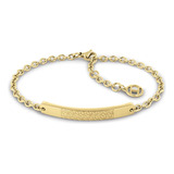 Pulsera Tommy Hilfiger Rectangular Block Dorado Para Mujer