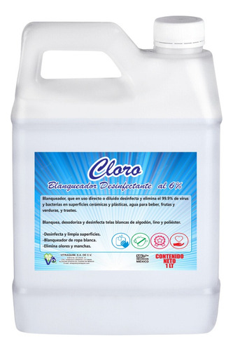 1 Litro Limpia Pisos Cloro Para Baño Vitraquim Hogar