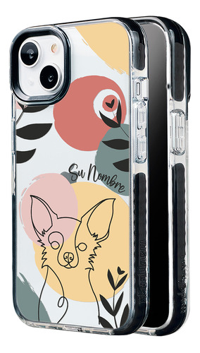 Funda Para iPhone Mujer Perrito Chihuahua Minimal Con Nombre