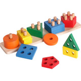 Juguete Encaje Apilable Figuras Madera Montessori Pikland