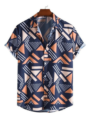 Hjb Camisa Casual Hawaiana De Manga Corta Con Estampado