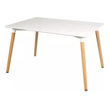 Mesa Rectangular Eames 160 X 090 Grande Madera Blanco Y Negr