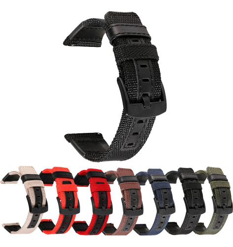 Correa Lona Canva Compatible Con Smartwatch Pebble 20mm 22mm