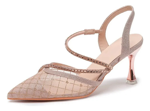 Zapatos De Tacón Alto Mujer Punta Sandalias De Malla