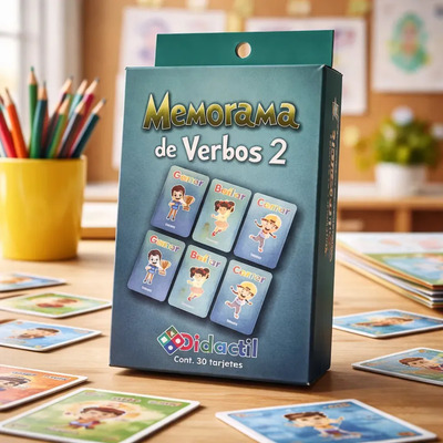 Memorama Didactico De Verbos 2 Bilingüe Montessori | Meses sin interés
