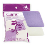 Esponja Para Maquillaje Curtis 4 Pz Profesional Reusables Color Blanco/lila