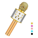 Micrófono Inalámbrico/bluetooth Karaoke 4 A 16años Dorado