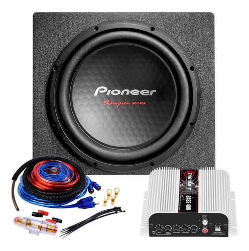 Combo Pioneer Subwoofer 300d4 Potencia Digital Cables Cajon