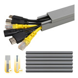 6 Canaleta Pvc Para Ocultar Cable Con Adhesivo Velcro 241cm