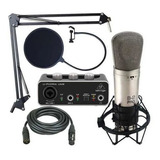 Kit Grabación Behringer Um2 Microfono B2 Brazo Antipop Shock