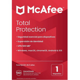 Antivirus Mcafee Total Protection 2024 - 1 Dispo -  3 Años