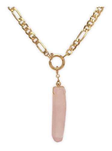 Figaro Necklace - Cuarzo Rosa