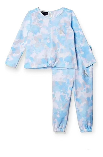 Set Calvin Klein Pantalon Sudadera Tie Dye Niña 12 Meses