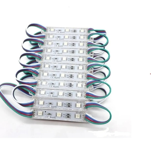 300 Módulos De 3 Leds Rgb Smd5050, Impermeable, Brillantes 