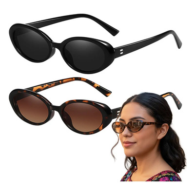 Kewezhu 2pz Gafas De Sol Vintage Polarizadas Montura Ovalada Moda Lente Protección Hombre Y Mujer | MercadoLibre