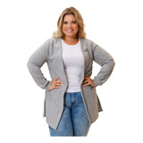 Cardigã Casaco Feminino Plus Size Kimono Lãzinha Cardigan Gg