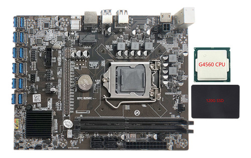 Placa Base Minera B250c Con Cpu G4560+ssd 120g 12xpcie To