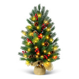 24 Inch Tabletop Christmas Tree With 50 Led Lights, 2ft...