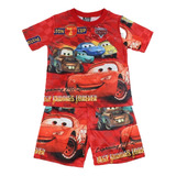 Conjunto Infantil De Camiseta Estampada Para Carro E Shorts