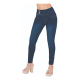 Jeans Casual Dama Stretch Tiro Alto Azul 600-55