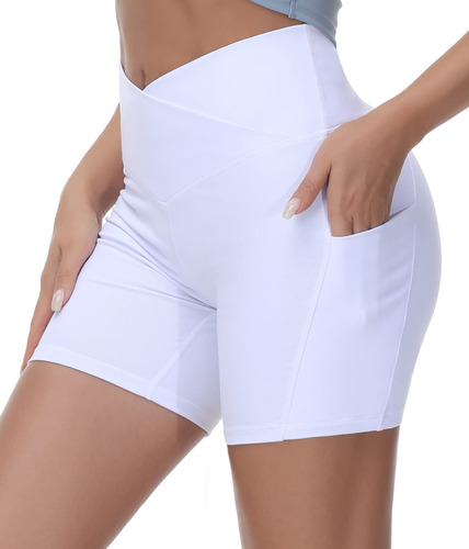 Shorts De Entrenamiento De La Cintura Cruzada De Mujeres Con