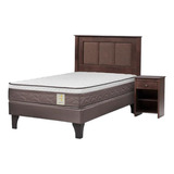 Cama New Style 4p 1,5 Plazas + Respaldo Rachel Y Velador F