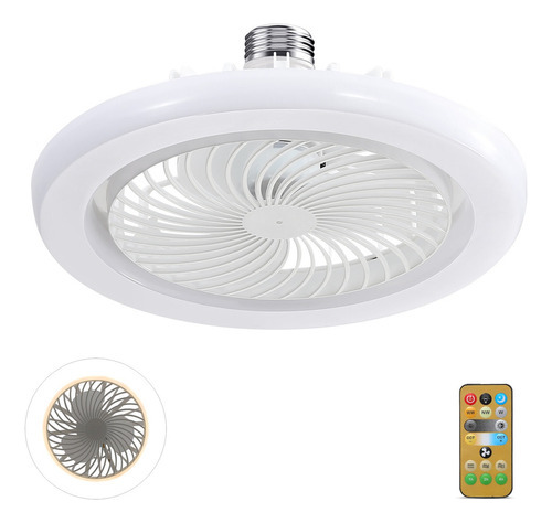 Led Bulb Ventilador Dimeable Control Remoto Luz Blanca Color