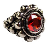 Anillo Cráneos Rojo Acero Inoxidable Calavera Hombre Mujer