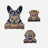 Colgador De Llaves De Perros Personalizables Madera