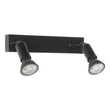 Aplique Mera De 2 Luces Negro Dicroled Gu10 Luminocity Diseño Acero