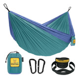 Hamaca De Camping Wise Owl Outfitters Verde Y Azul, Talle L