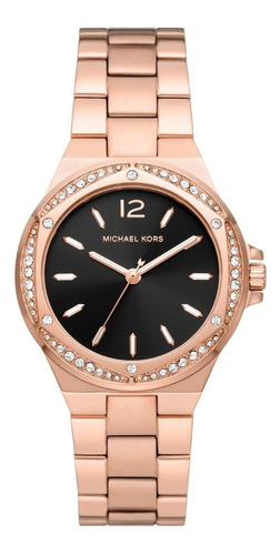 Reloj Michael Kors Mujer Hexagonal Rosegold Cristales Mk7233