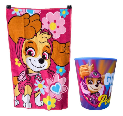 Set 2pcs De Toalla De Mano Con Vaso Párvulo Niños Disney